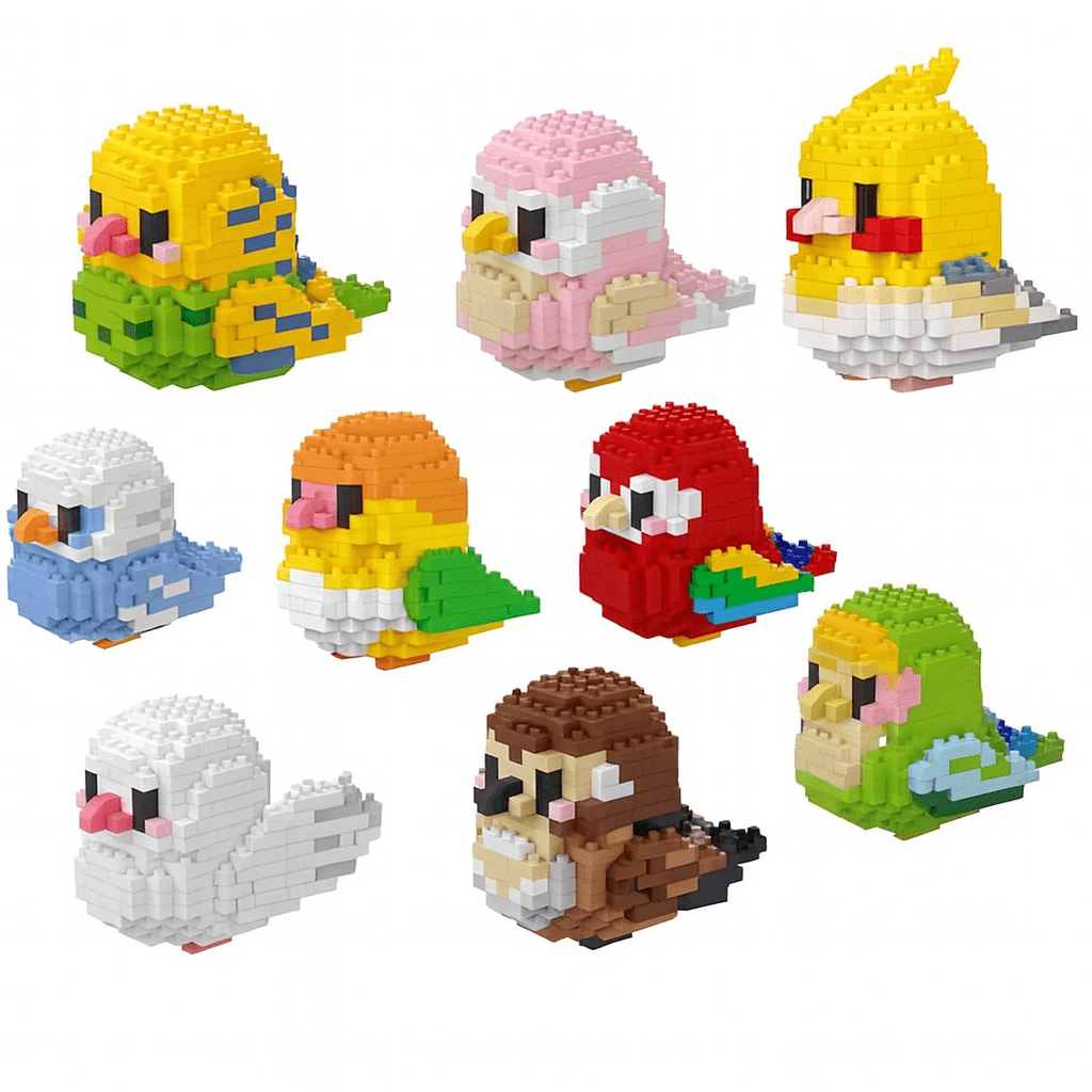 BUILT Colorful Parrot Micro Mini Building Blocks – Educational DIY Toy