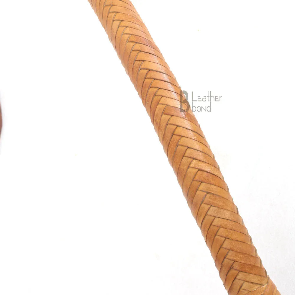 Bull Whip 6, 8, 10, 12, 14 & 16 Feet long 16 Strands Kangaroo Hide Bullwhip Tan Leather for whip cracking