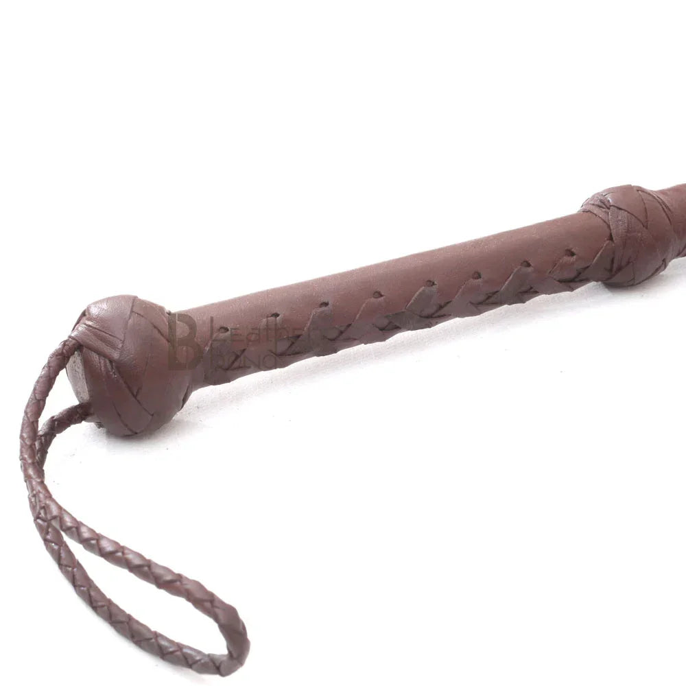 Indiana Jones Style 6ft–12ft Dark Brown Leather Bullwhip – 8 Plait Rope Core, Handmade Cowhide by Leather Bond