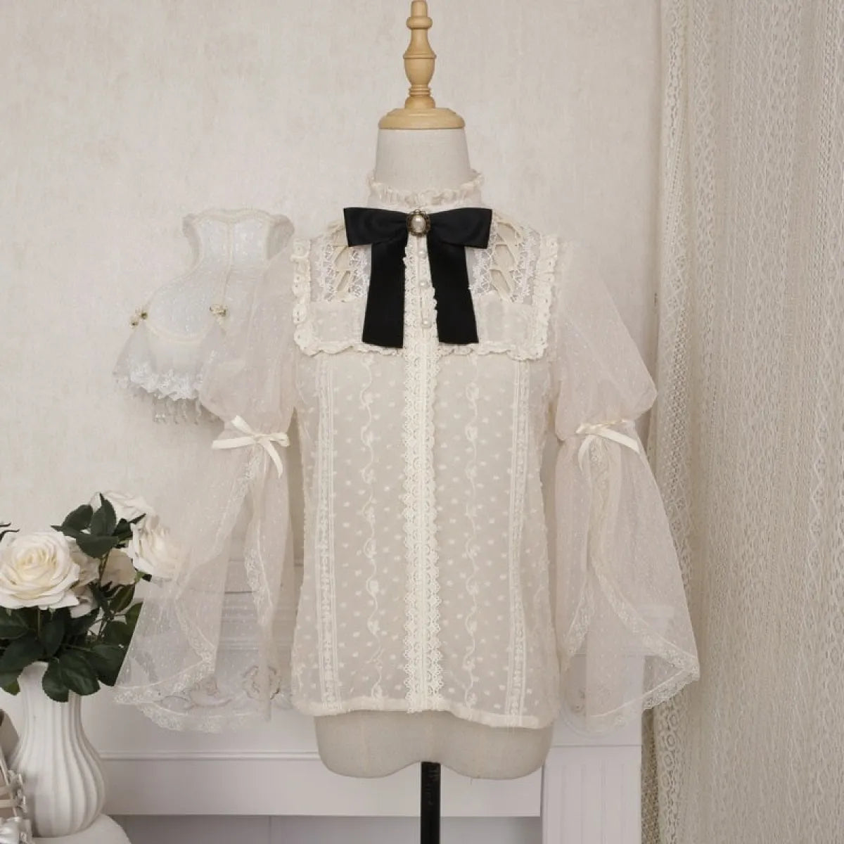 Vintage Butterfly Lace Dress Set