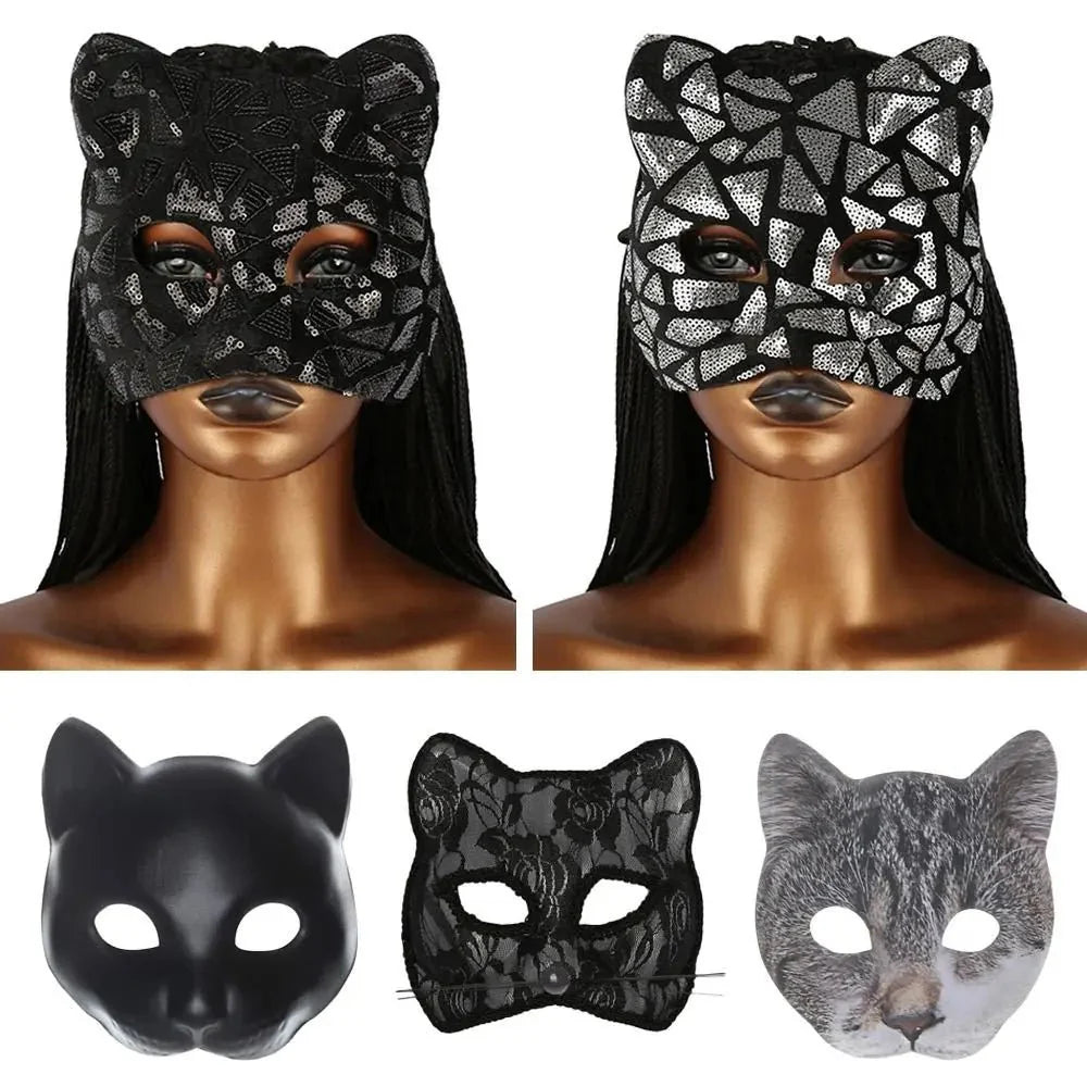 Cat Girl Half Face Party Mask – EVA Material