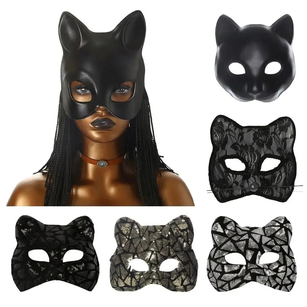 Cat Girl Half Face Party Mask – EVA Material