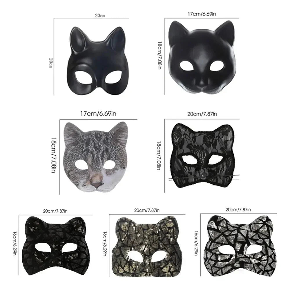 Cat Girl Half Face Party Mask – EVA Material