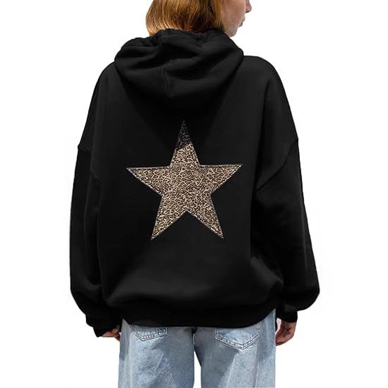Womens Fashionable Casual Fleece Printed Hoodie