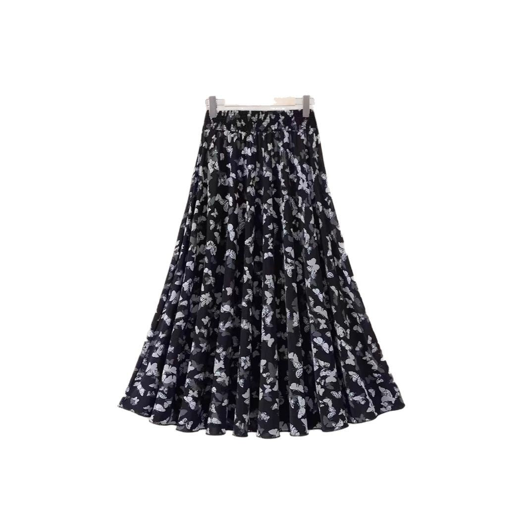 Slimming Pleated Floral Midi Dress