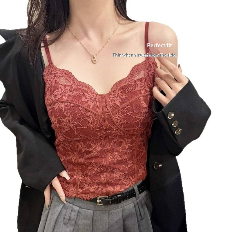 Brushed French-style Camisole For A Slimming Pure-yet-sexy Look