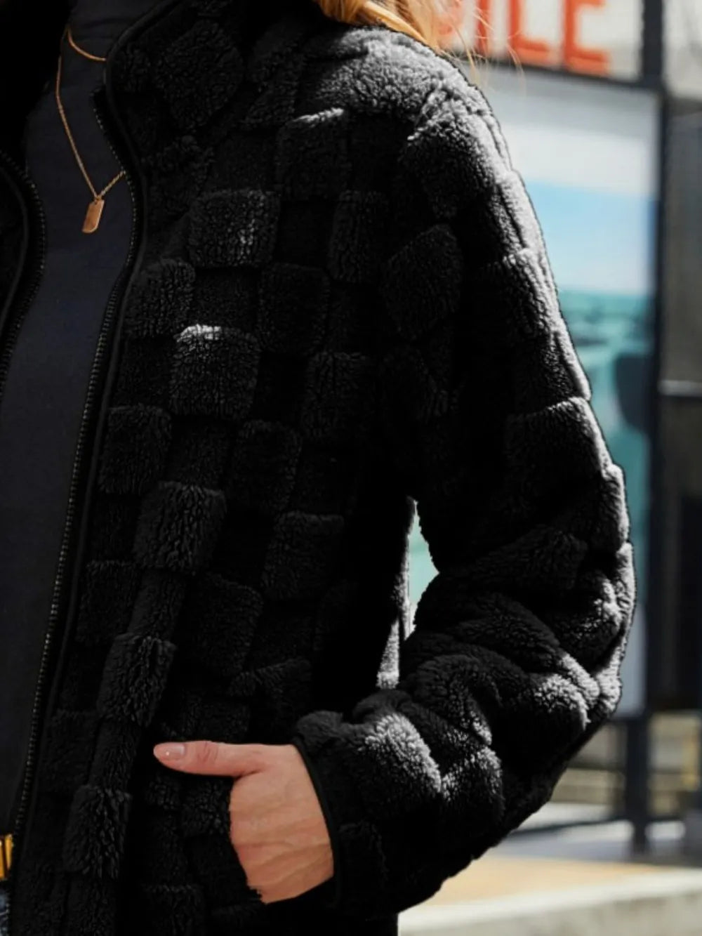 Checkered Zip Up Jacket