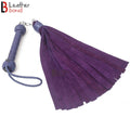 Real Cowhide Suede Leather Purple Nunchaku Flogger 25 Falls & Swivel Handle | Handcrafted BDSM Impact Whip