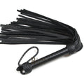 Black Leather Flogger 25 Falls Heavy Duty Thuddy BDSM Whip | Handcrafted Impact Flogger