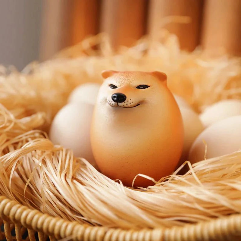 Creative Shiba Inu Egg-Shaped PVC Ornament