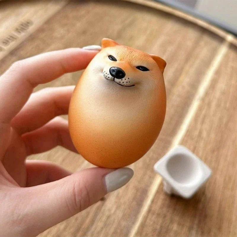 Creative Shiba Inu Egg-Shaped PVC Ornament