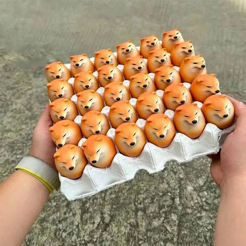 Creative Shiba Inu Egg-Shaped PVC Ornament
