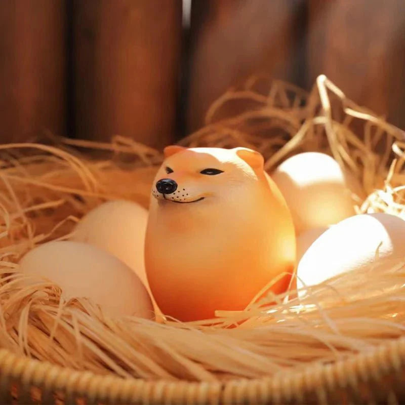 Creative Shiba Inu Egg-Shaped PVC Ornament