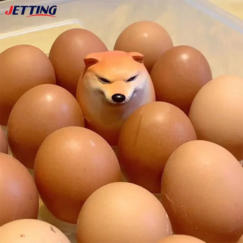 Creative Shiba Inu Egg-Shaped PVC Ornament