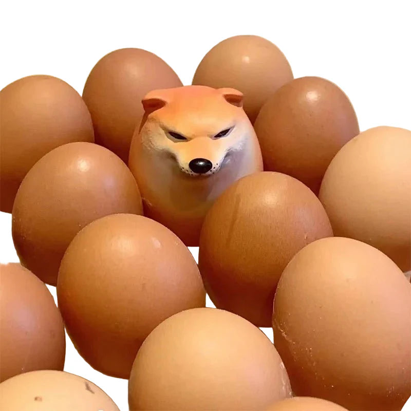 Creative Shiba Inu Egg-Shaped PVC Ornament
