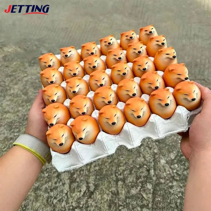 Creative Shiba Inu Egg-Shaped PVC Ornament