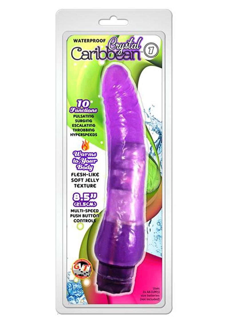 Crystal Caribbean 7 Jelly Vibrator 10 Functions Waterproof
