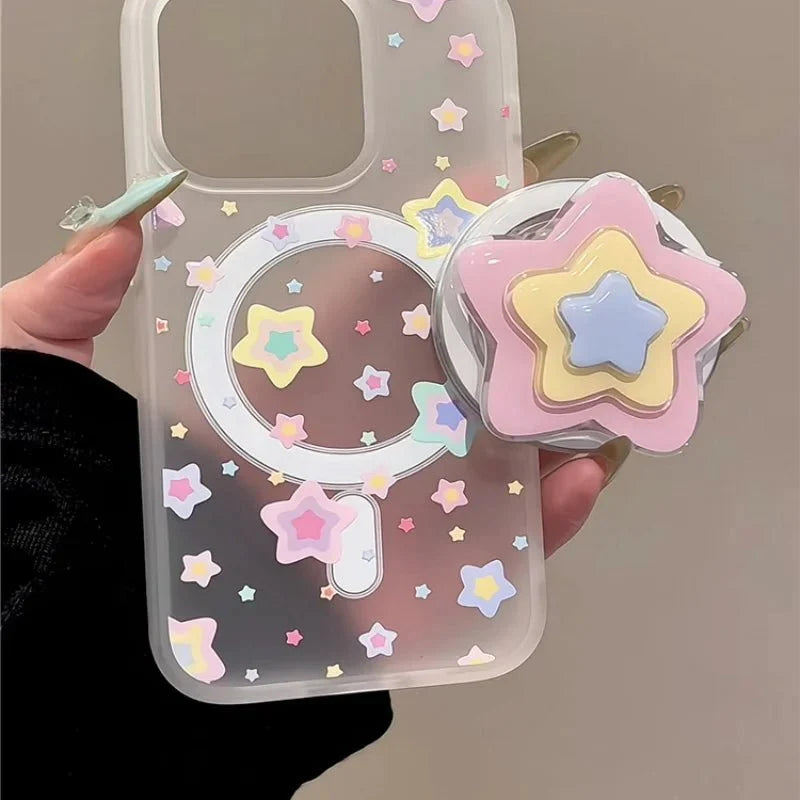 3D Star Magnetic Phone Grip | Foldable Ring Holder and Kickstand