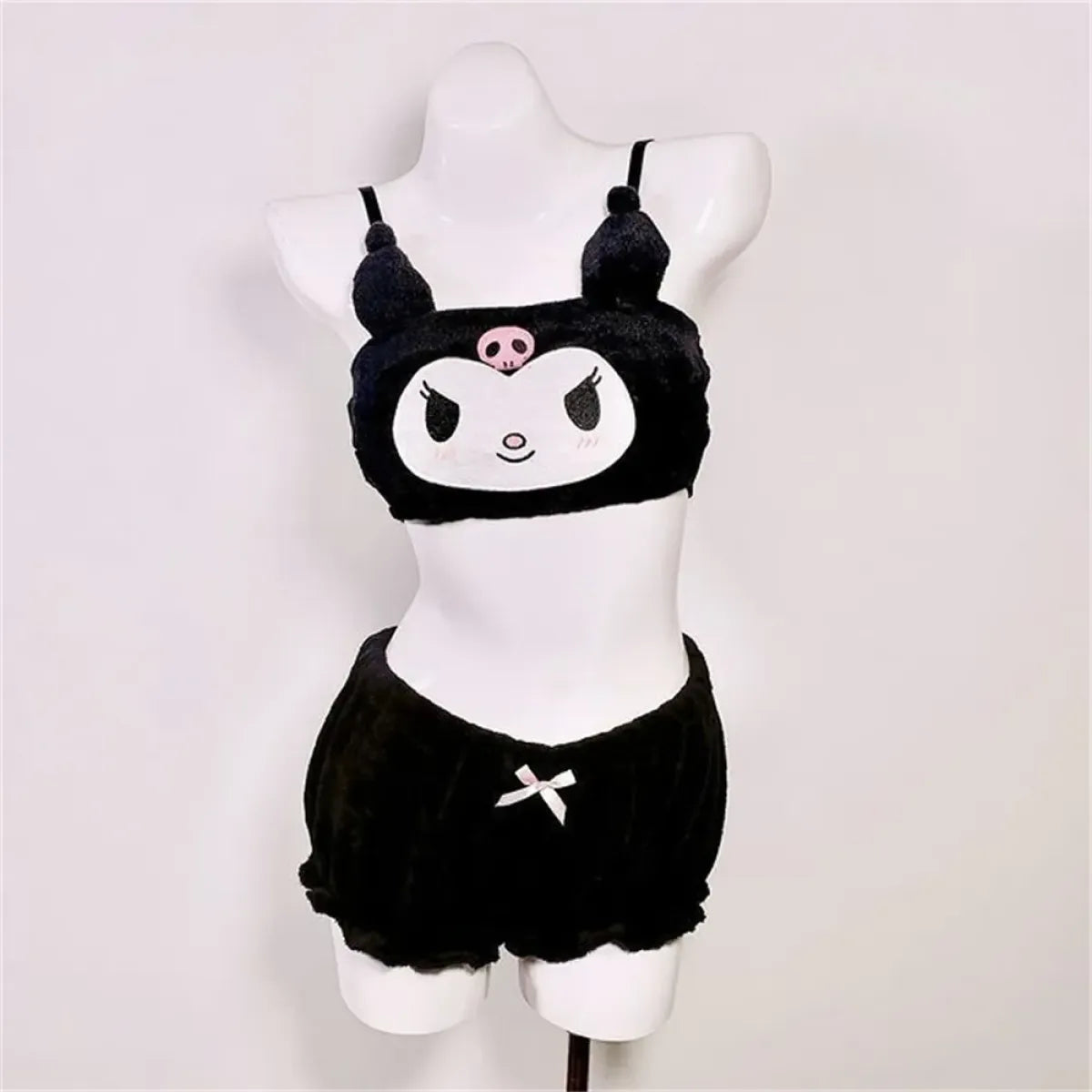 Cute Kawaii Animal Coral Fleece Lingerie Set for Women
