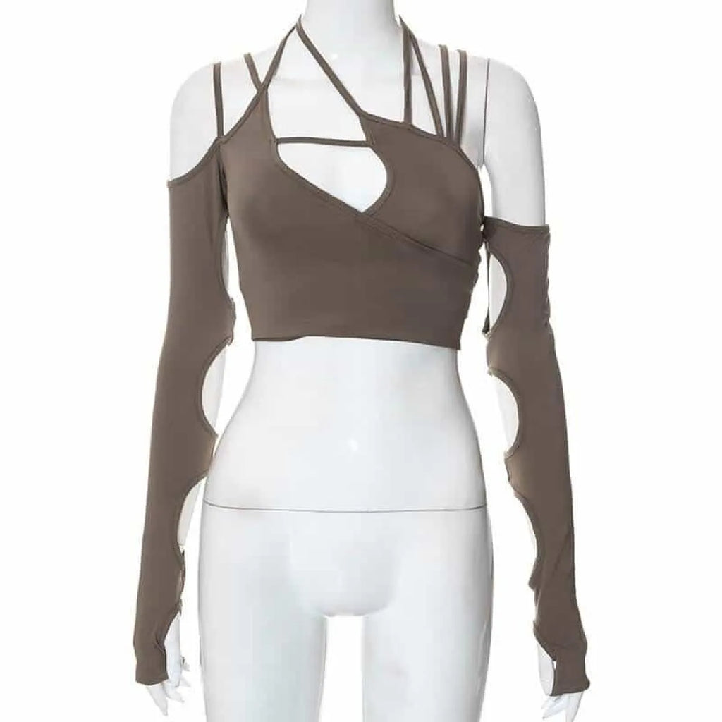 Cyber Punk Long Sleeve Crop Top