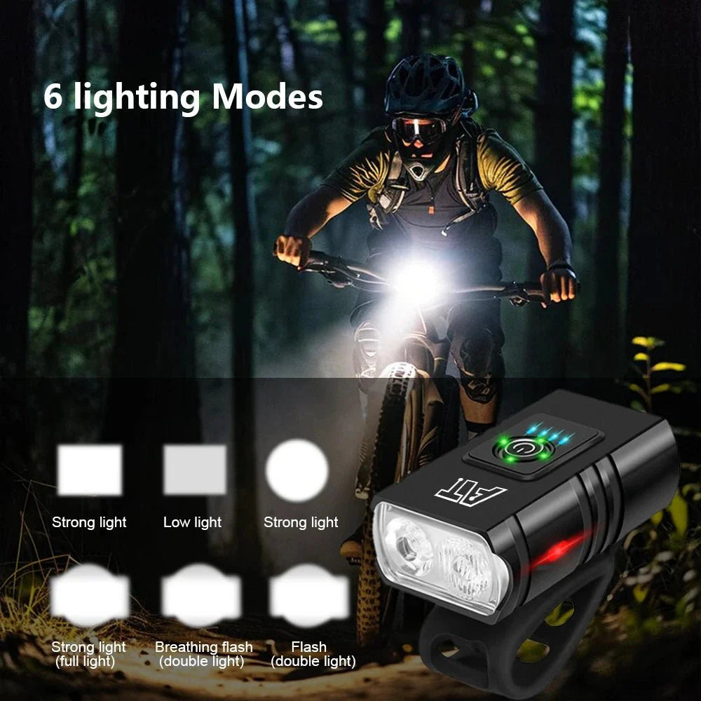 Cycle Zone Bicycle Front Light | 6-Mode LED Handlebar Headlamp for Night Riding