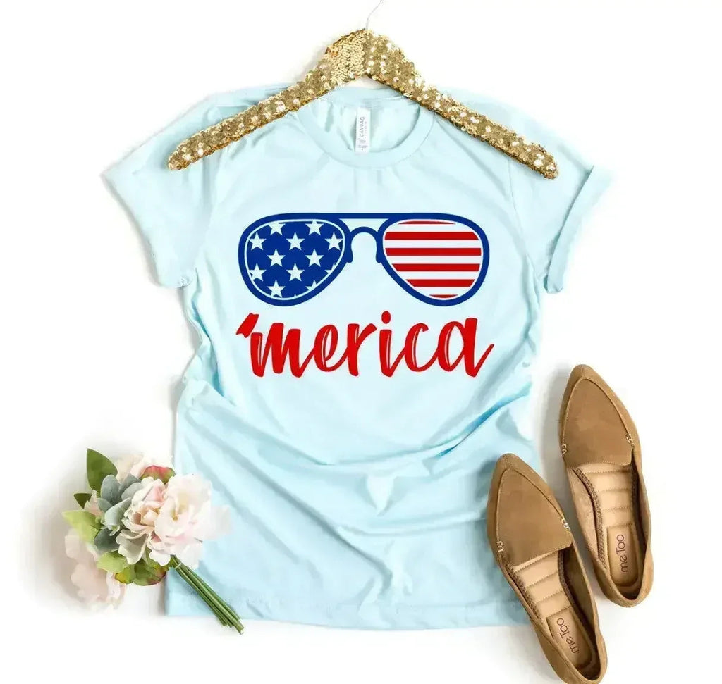 America Glasses Shirt – Premium Quality Ring Spun Cotton Tee with Soft Flex