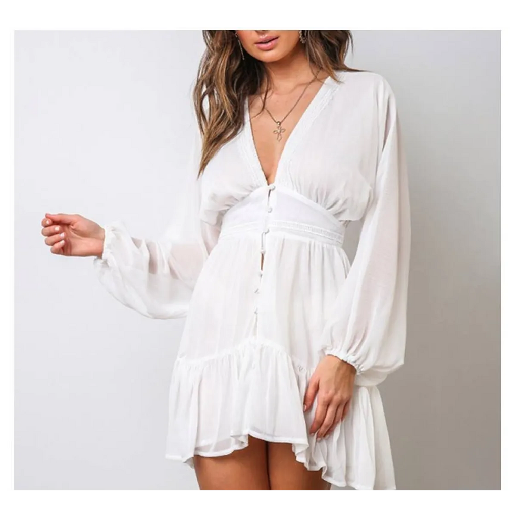 Deep-V Mini Dress