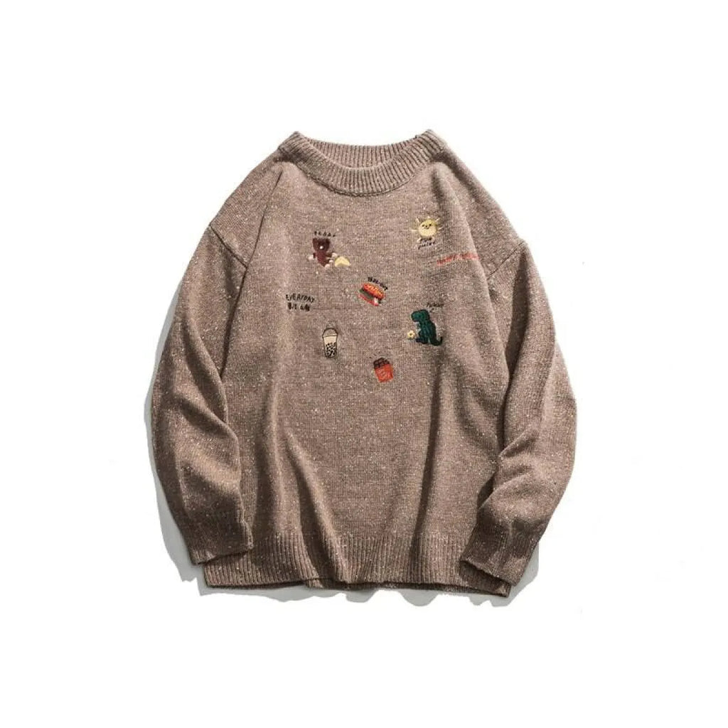 Dinosaur Pattern Knitted Sweater
