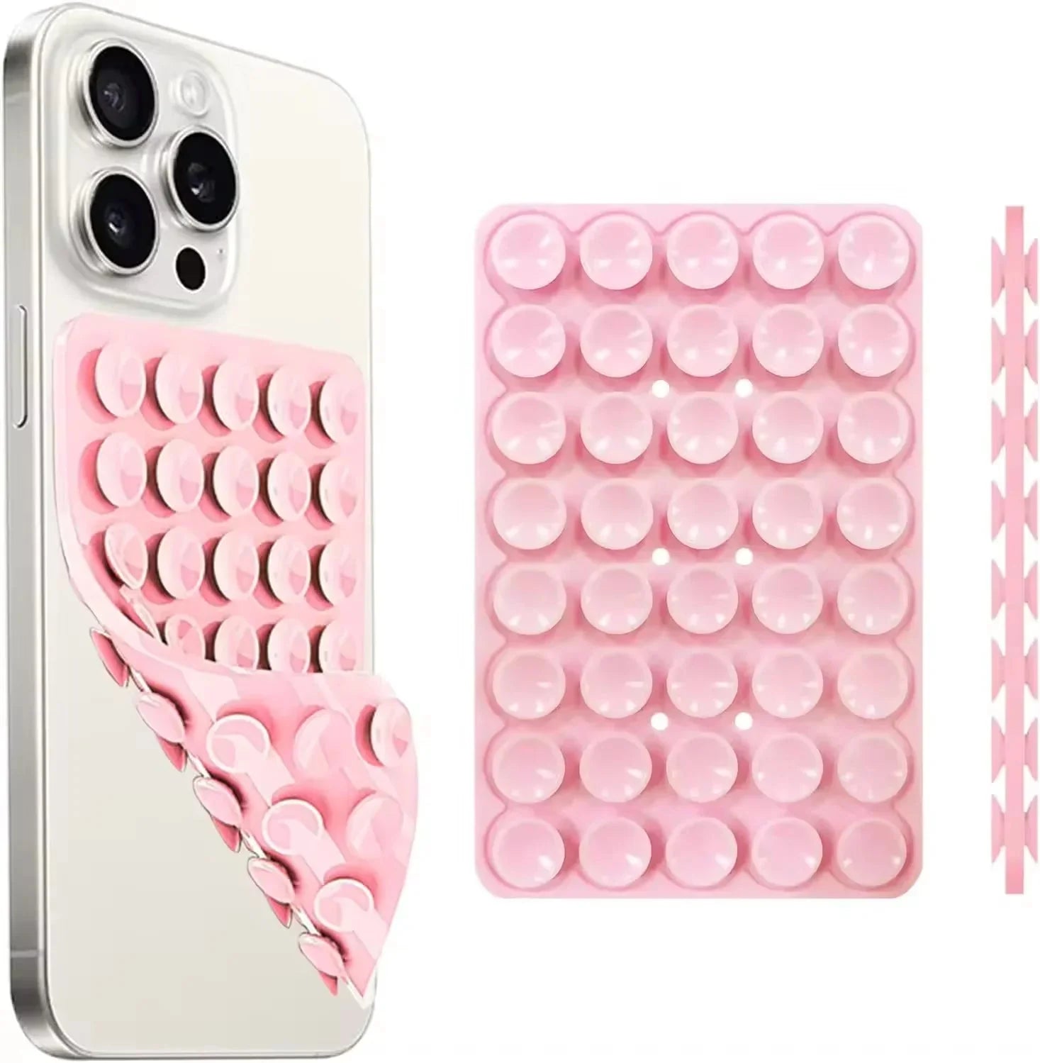Double-Sided Silicone Suction Cup Phone Holder – Hands-Free Wall Mount