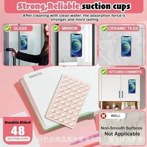 Double-Sided Silicone Suction Cup Phone Holder – Hands-Free Wall Mount
