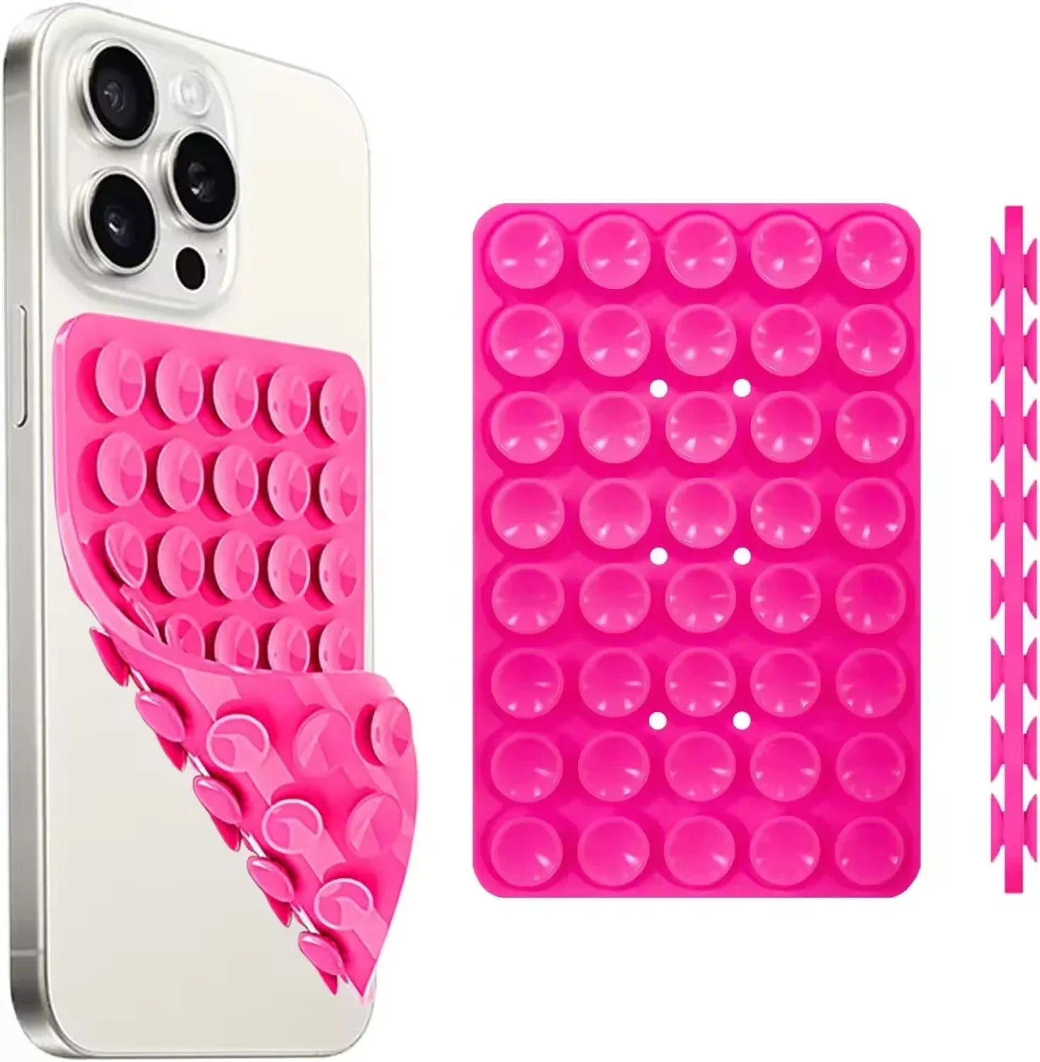 Double-Sided Silicone Suction Cup Phone Holder – Hands-Free Wall Mount