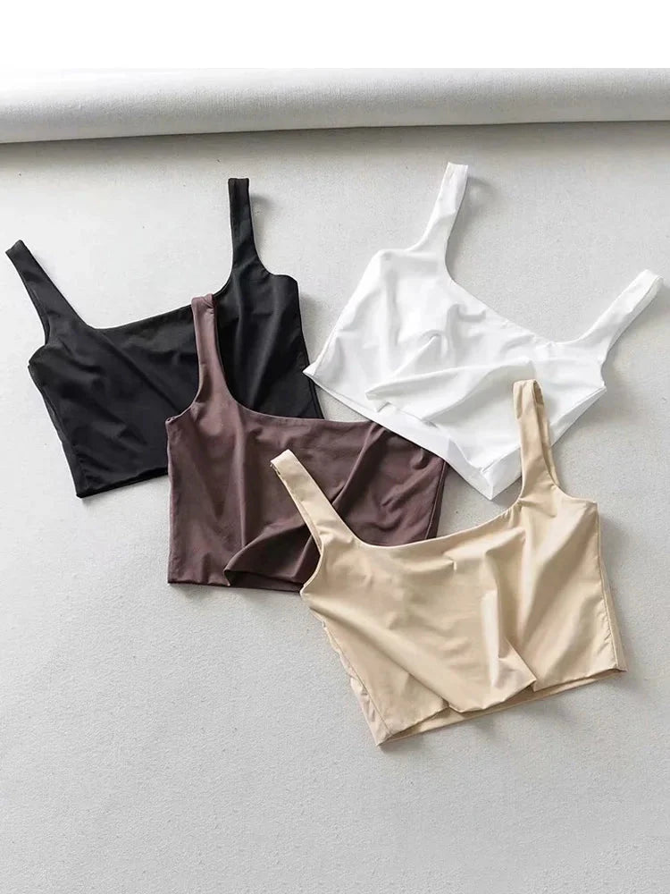 Square Neck Tank Top – Summer 2025 Stretch Crop Shirt