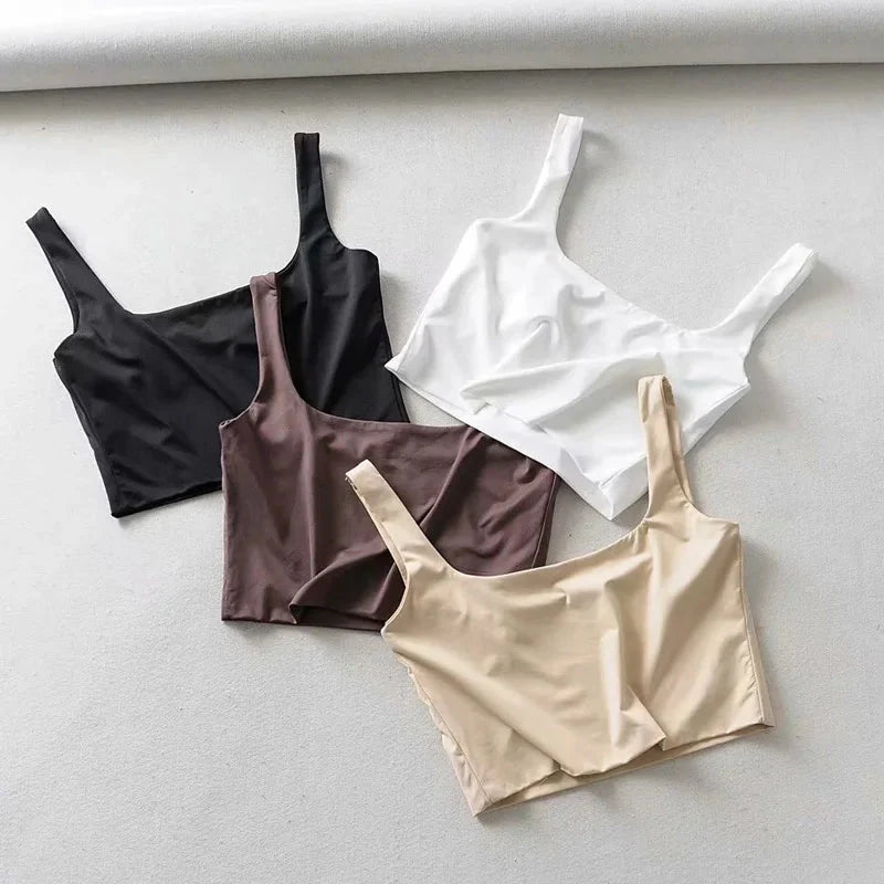 Square Neck Tank Top – Summer 2025 Stretch Crop Shirt