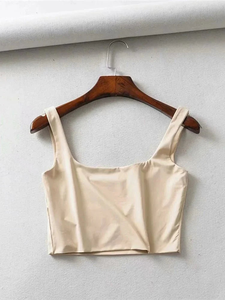 Square Neck Tank Top – Summer 2025 Stretch Crop Shirt