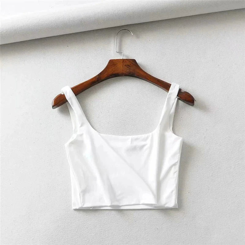 Square Neck Tank Top – Summer 2025 Stretch Crop Shirt