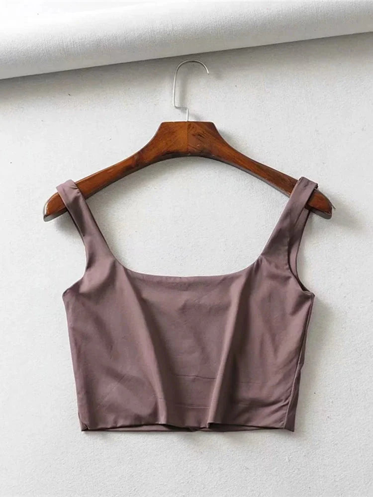 Square Neck Tank Top – Summer 2025 Stretch Crop Shirt