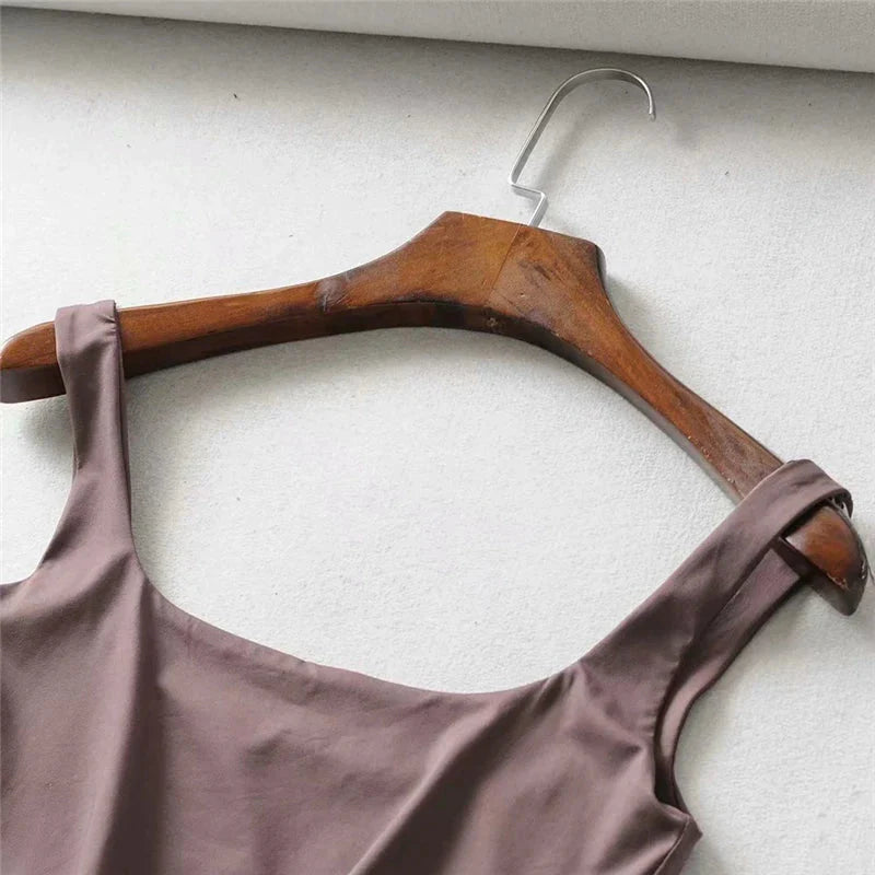 Square Neck Tank Top – Summer 2025 Stretch Crop Shirt