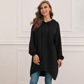 Drop Shoulder Dip Hem Thermal Longline Hoodie