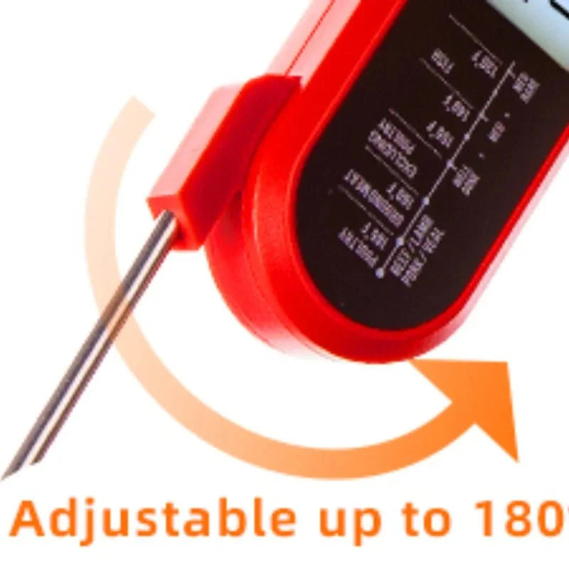 Dual-Probe Waterproof Digital Kitchen Thermometer – Rotating LCD Screen & Alarm