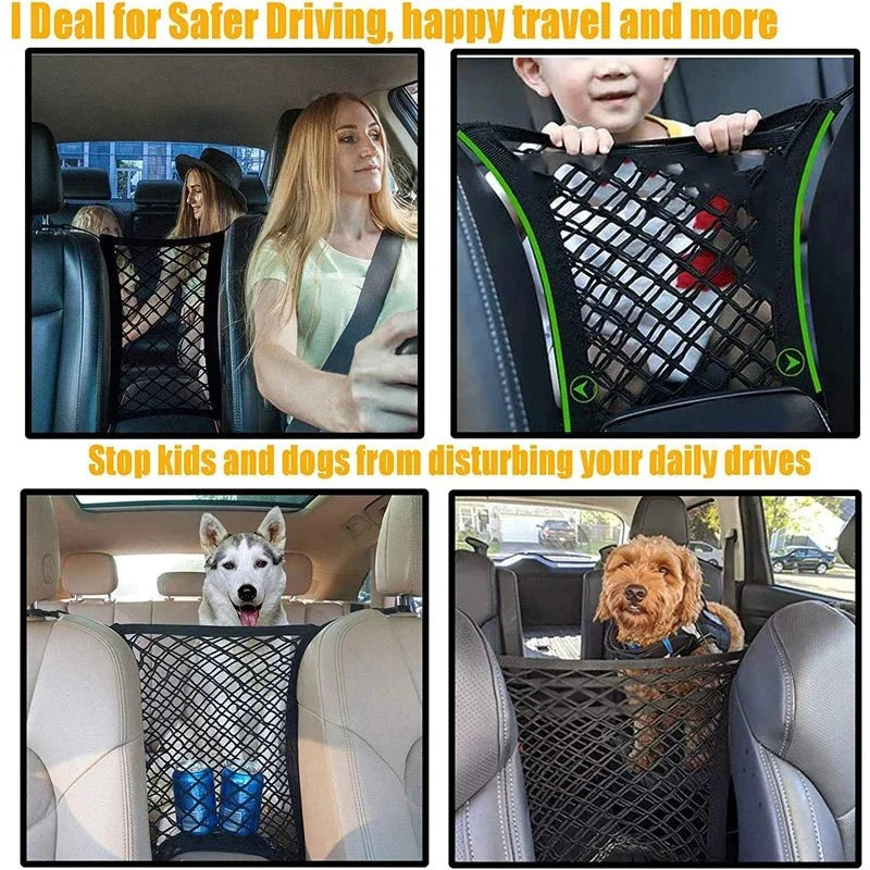Elastic Car Storage Net Bag – Stretchable Divider Organizer Between Front Seats