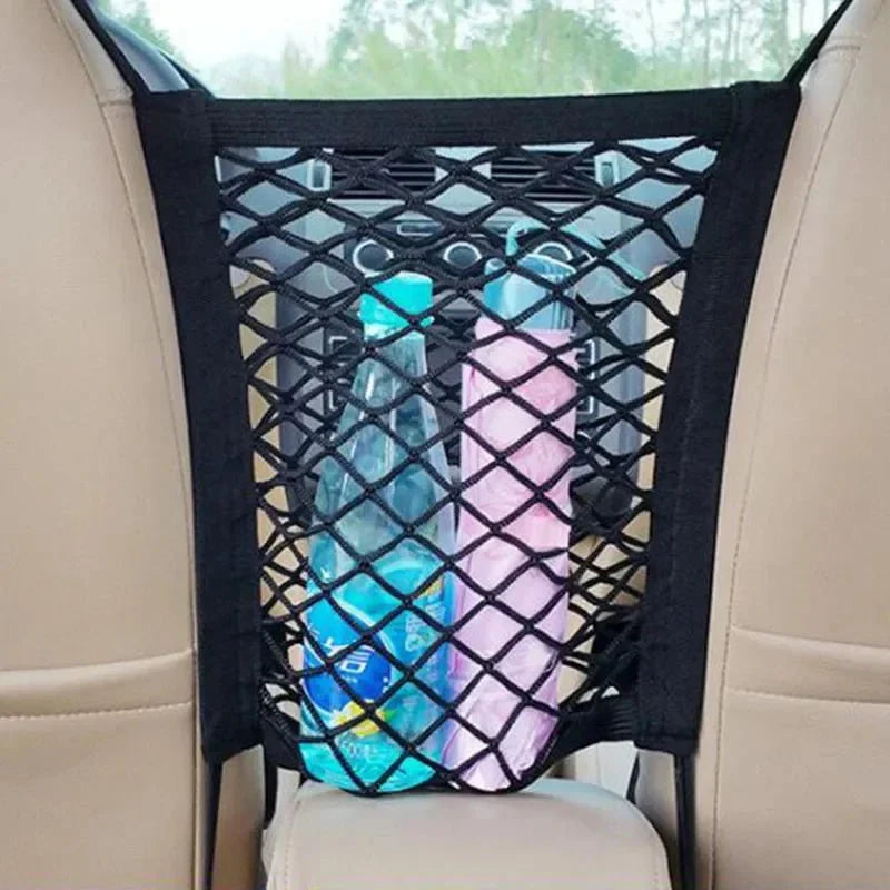 Elastic Car Storage Net Bag – Stretchable Divider Organizer Between Front Seats