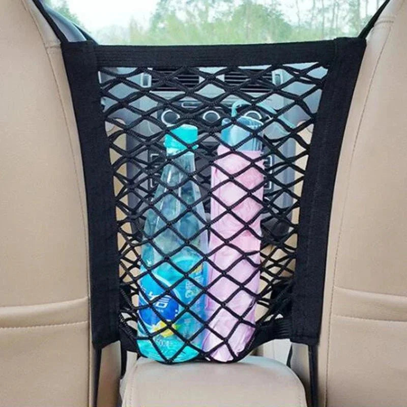 Elastic Car Storage Net Bag – Stretchable Divider Organizer Between Front Seats