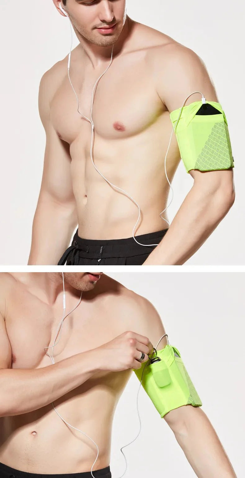 Elastic Running Arm Bag | Anti-Slip Fitness Armband with Earphone Hole and Key Pocket