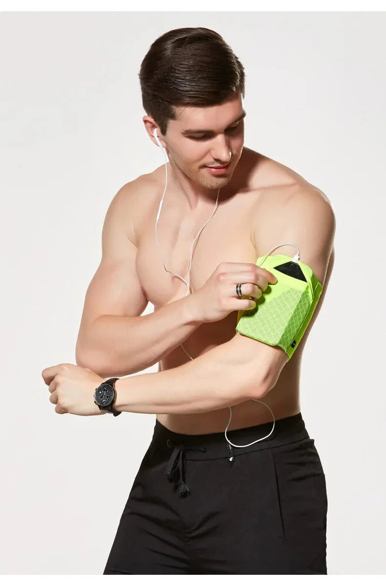 Elastic Running Arm Bag | Anti-Slip Fitness Armband with Earphone Hole and Key Pocket