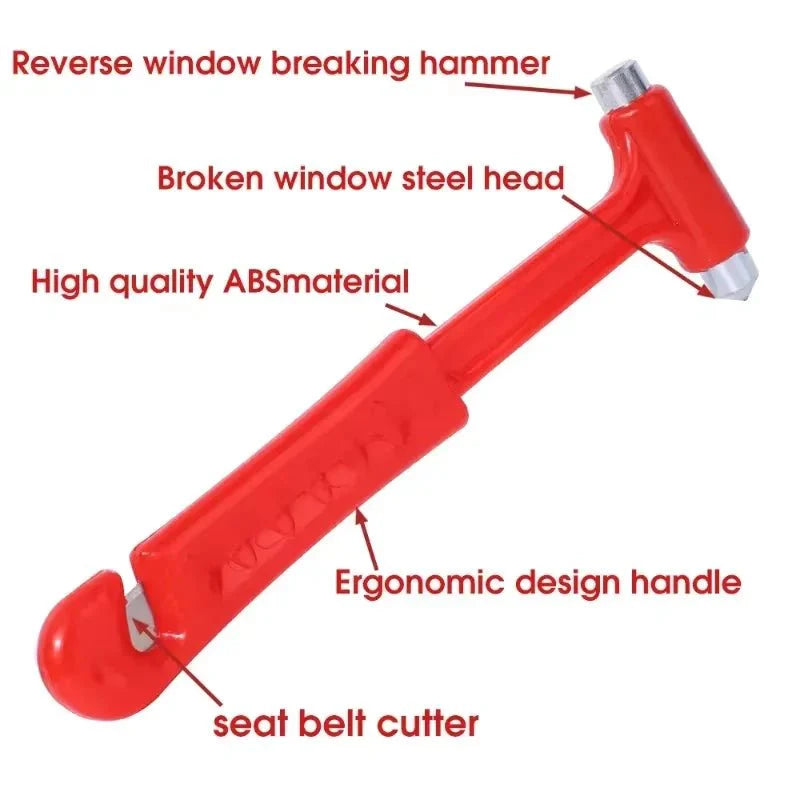 Emergency Escape Safety Hammer | 2-in-1 Glass Breaker and Seat Belt Cutter