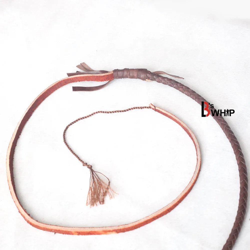 Dark Brown Kangaroo Leather Bullwhip – 6 ft, 8 ft, 10 ft, 12 ft, 14 ft & 16 ft (Indiana Jones Style)