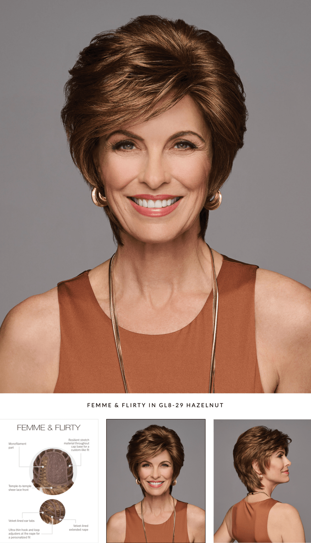 Femme & Flirty Short Shag Wig, Lightweight Volumous Style with Soft Layers, Average Cap, Gl4-8 Dark Chocolate