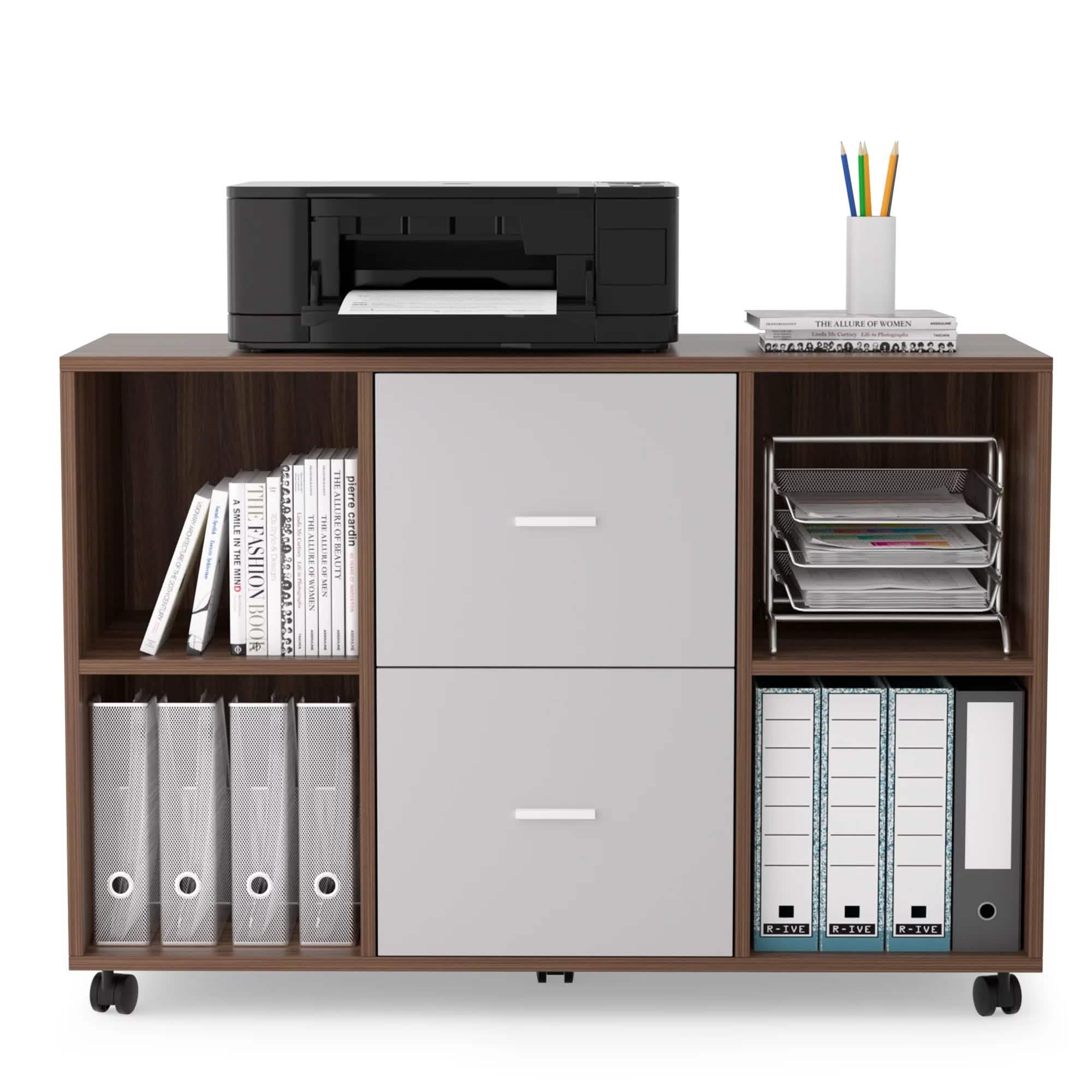 File Cabinet 2 Drawers Wooden Lateral Filling Cabinet