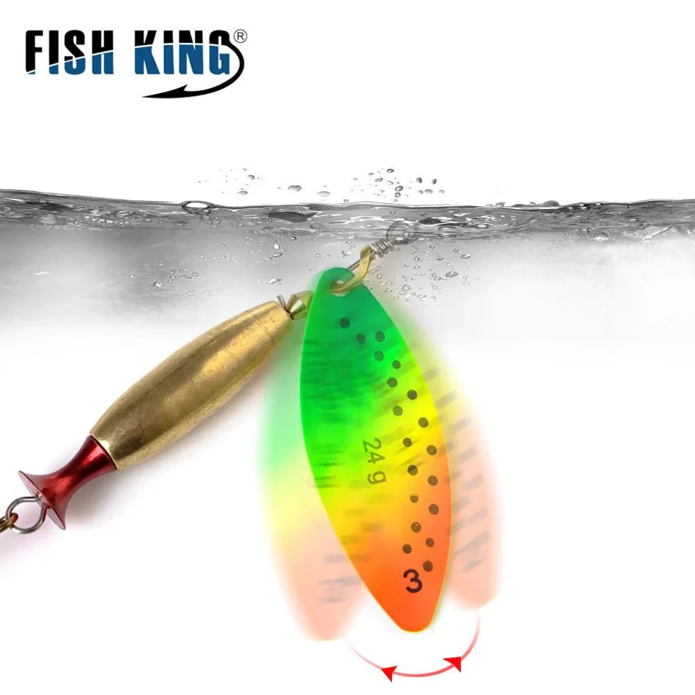 FISH KING Metal Spinner Lure – 18g/24g Long Cast Hard Bait with Hook