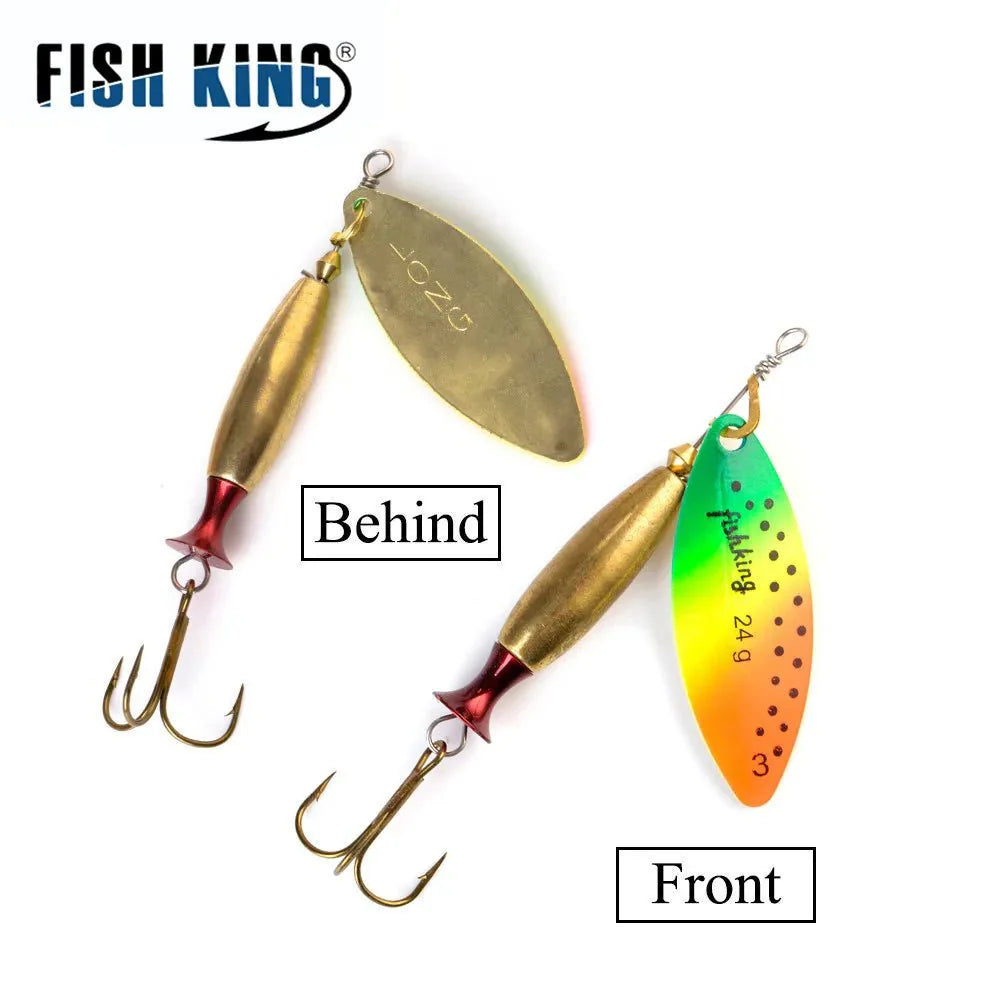 FISH KING Metal Spinner Lure – 18g/24g Long Cast Hard Bait with Hook